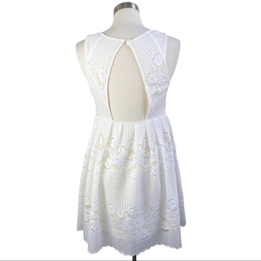 Free People White Lace Fit-and-Flare Mini Dress - Picture 6 of 10